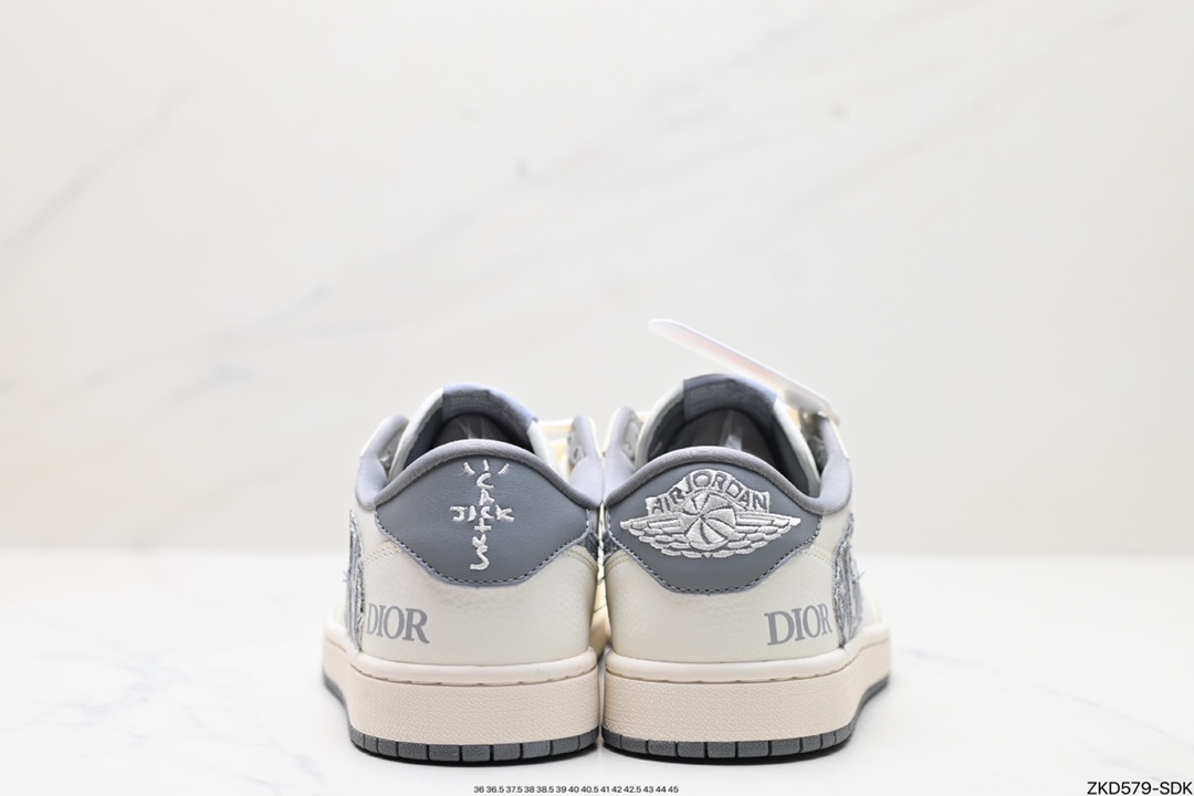 Travis Scott x Fragment Design x Jordan Air Jordan 1 Low OG SP AJ1 乔1 Dior联名低帮文化休闲板鞋 DM6688-603