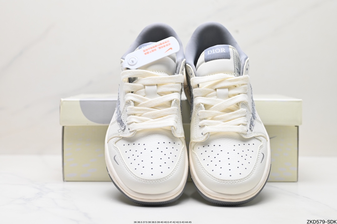 Travis Scott x Fragment Design x Jordan Air Jordan 1 Low OG SP AJ1 乔1 Dior联名低帮文化休闲板鞋 DM6688-603