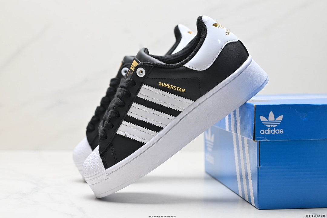 阿迪达斯Adidas三叶草 Originals Superstar Bold W贝壳头系列低帮经典百搭休闲运动板鞋 FV3335