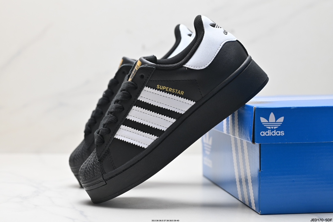 阿迪达斯Adidas三叶草 Originals Superstar Bold W贝壳头系列低帮经典百搭休闲运动板鞋 FV3335