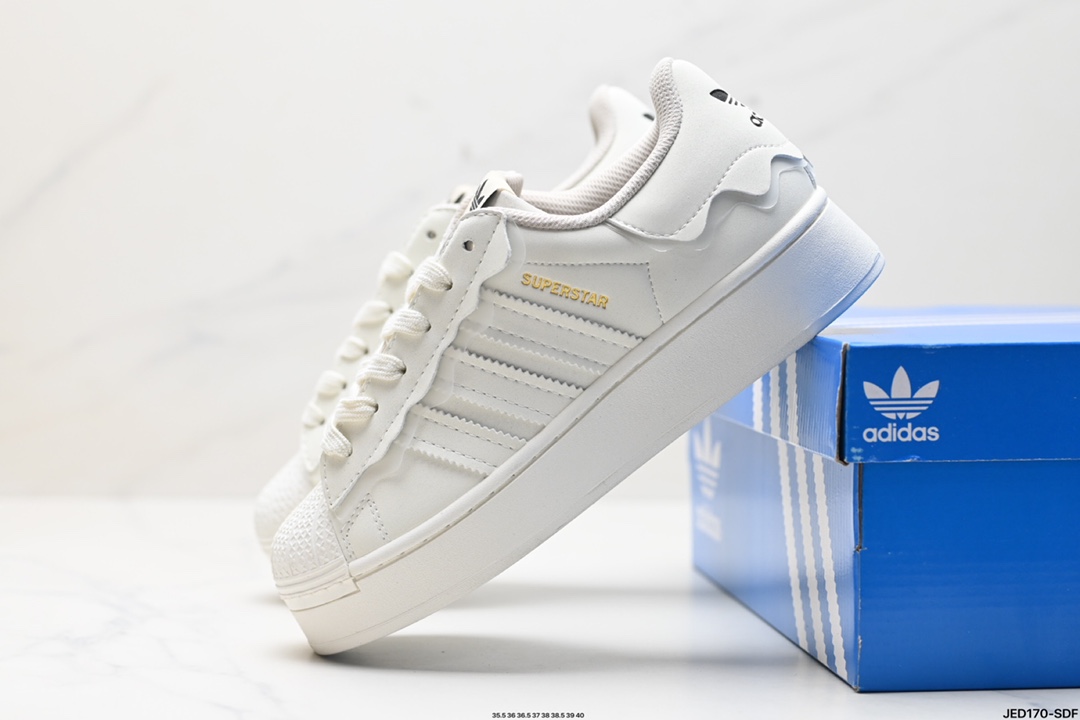 阿迪达斯Adidas三叶草 Originals Superstar Bold W贝壳头系列低帮经典百搭休闲运动板鞋 FV3335