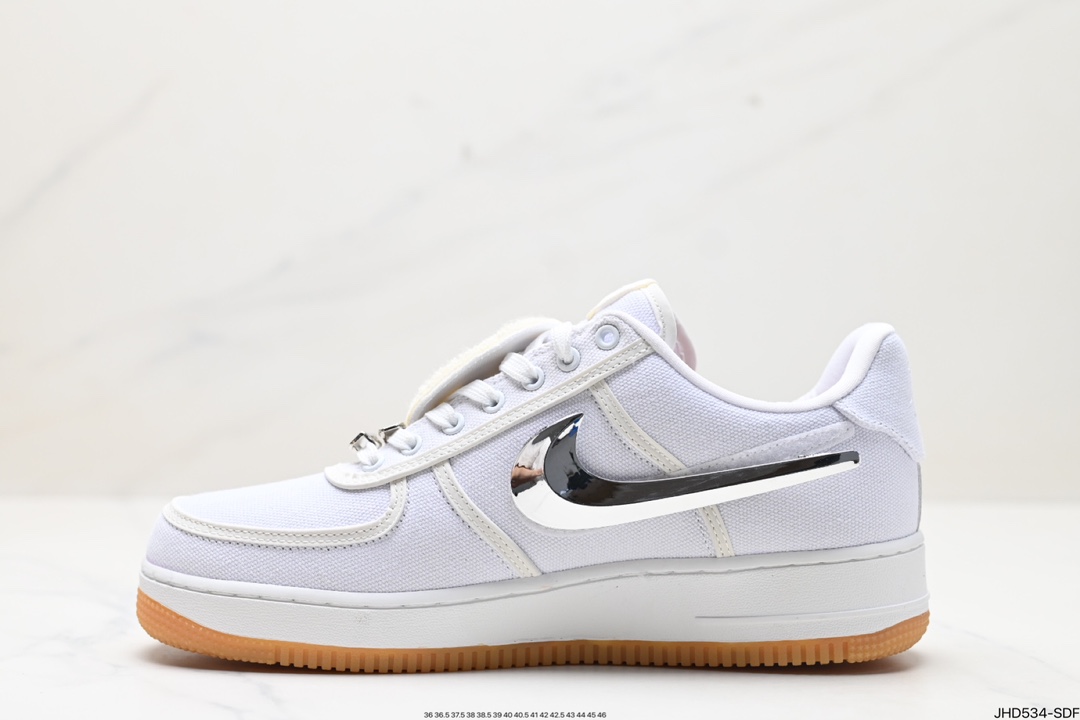 AIR FORCE 1 LOW TRAVIS SCOTT 100周年 空军一号经典低帮帆布板鞋“反光魔术贴替换勾” AQ4211-100