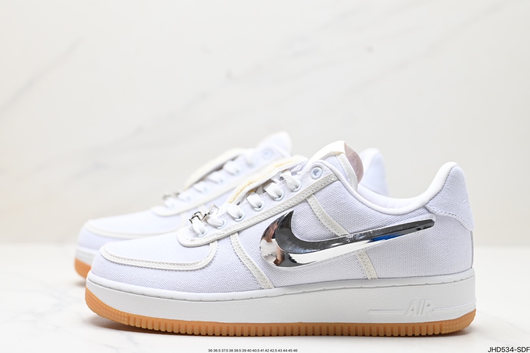 AIR FORCE 1 LOW TRAVIS SCOTT 100周年 空军一号经典低帮帆布板鞋“反光魔术贴替换勾” AQ4211-100