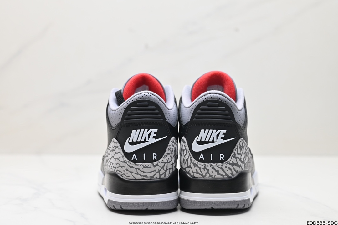 Nike Air Jordan 3 Retro皮革 潮流 防滑耐磨包裏性 中帮 复古篮球鞋 DN3707-010