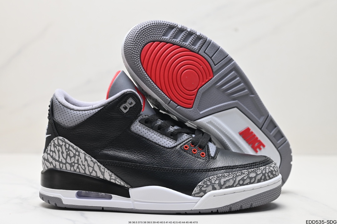 Nike Air Jordan 3 Retro皮革 潮流 防滑耐磨包裏性 中帮 复古篮球鞋 DN3707-010