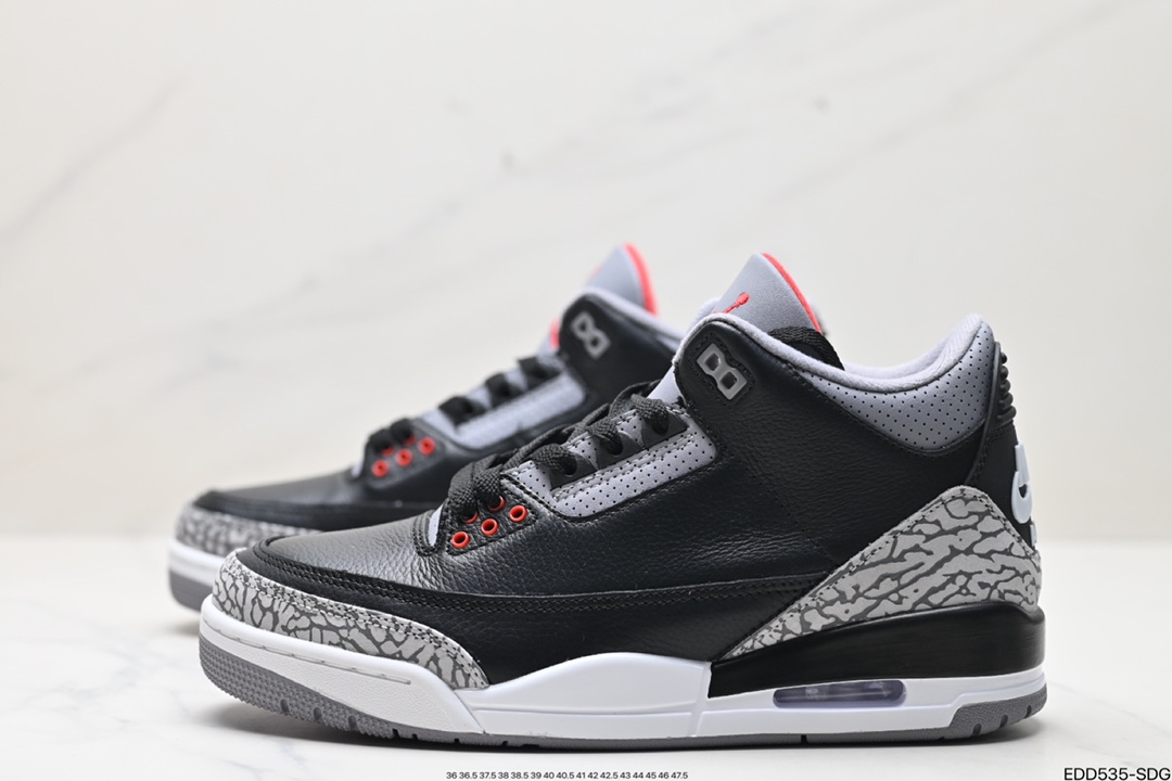 Nike Air Jordan 3 Retro皮革 潮流 防滑耐磨包裏性 中帮 复古篮球鞋 DN3707-010