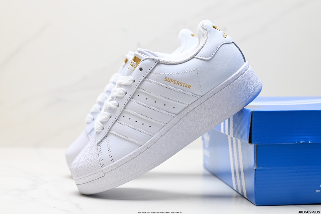 Adidas Originals Superstar XLG 贝壳头系列低帮厚底松糕经典百搭休闲运动板鞋 IG4477