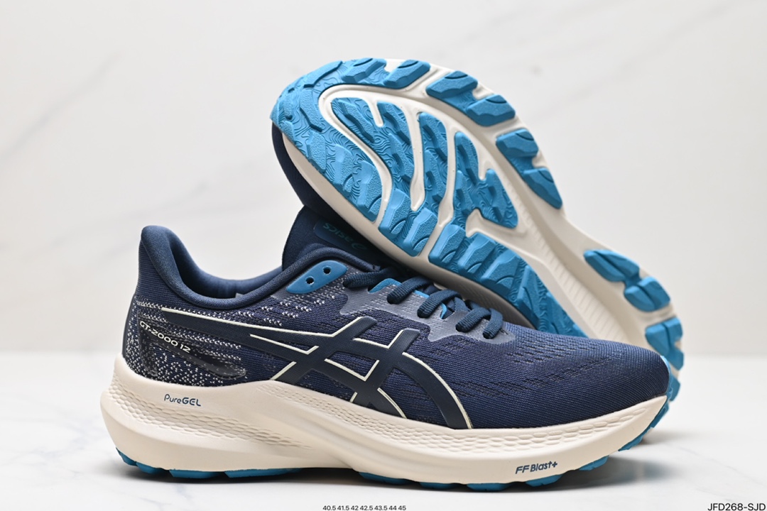 亚瑟士 ASICS GT-2000 12缓震保护跑鞋透气轻便运动鞋复古老爹鞋 时尚男鞋 1012B506-402