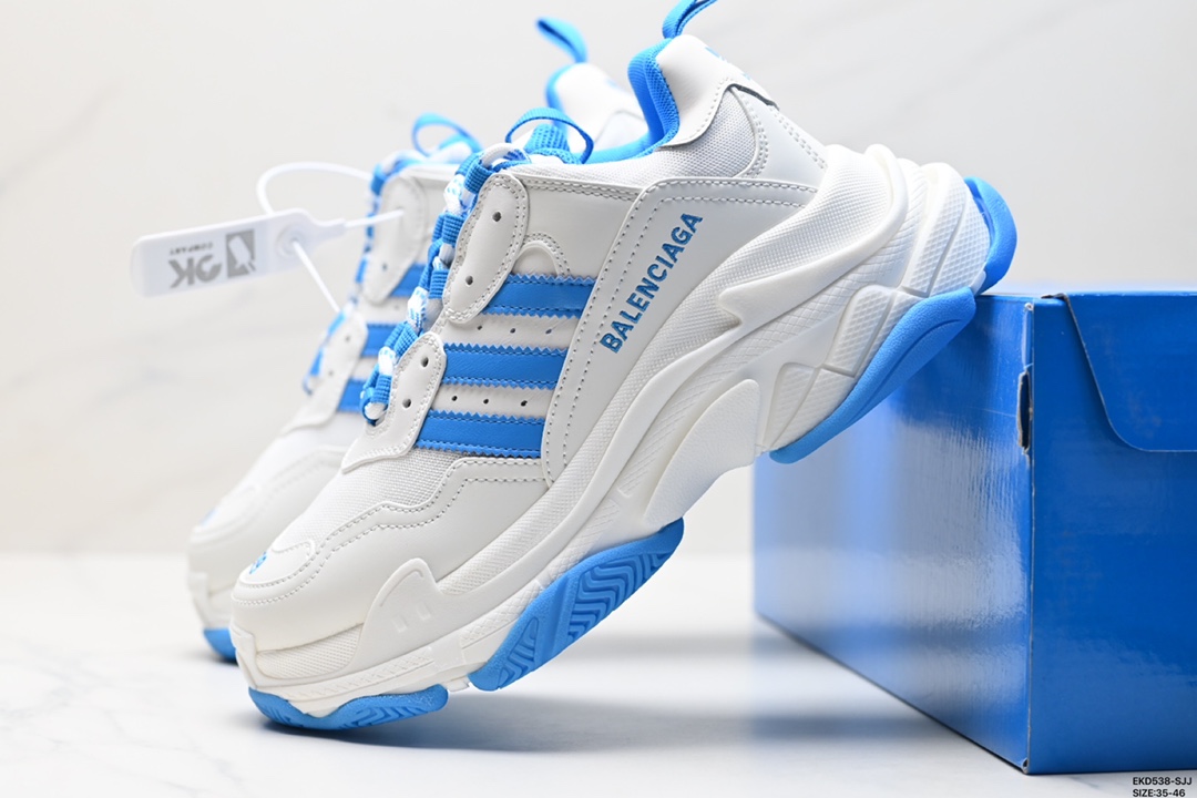 Adidas Originals x Balenciaga巴黎世家 Triple S 涤纶织物皮革 710020 W2ZB1 9112