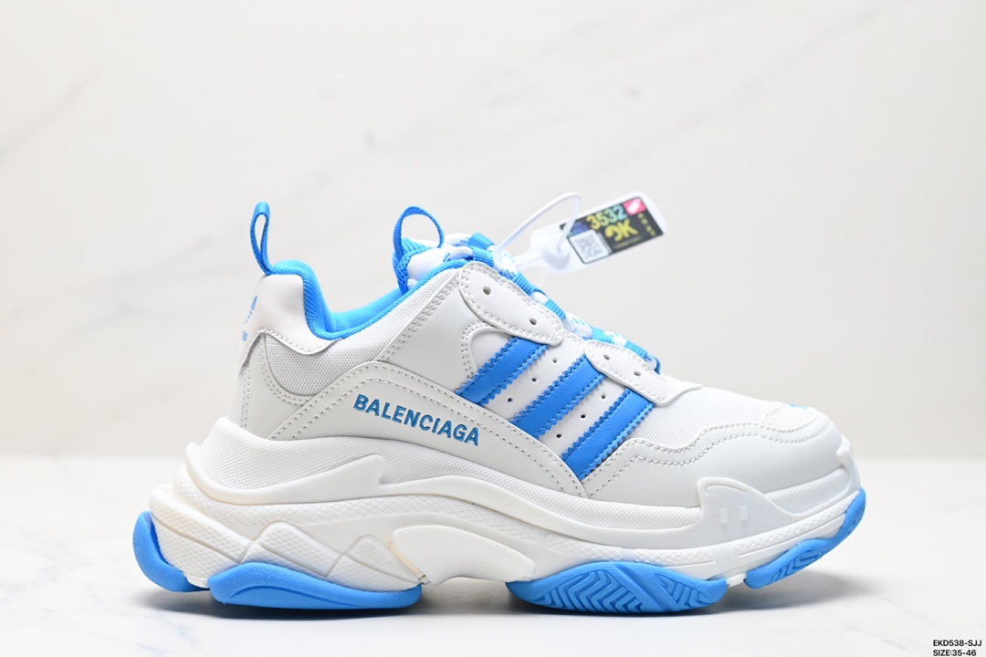 Adidas Originals x Balenciaga巴黎世家 Triple S 涤纶织物皮革 710020 W2ZB1 9112