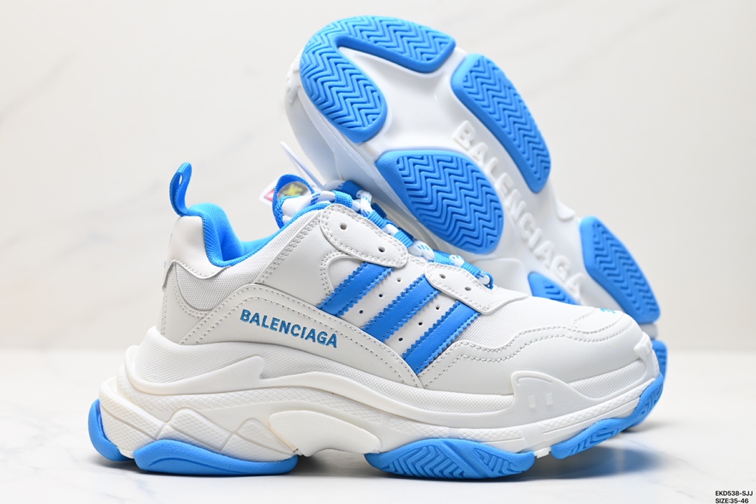 Adidas Originals x Balenciaga巴黎世家 Triple S 涤纶织物皮革 710020 W2ZB1 9112