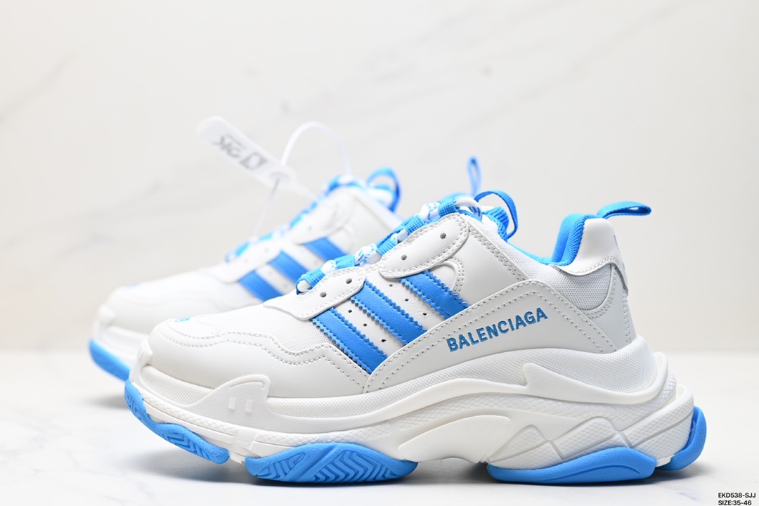 Adidas Originals x Balenciaga巴黎世家 Triple S 涤纶织物皮革 710020 W2ZB1 9112