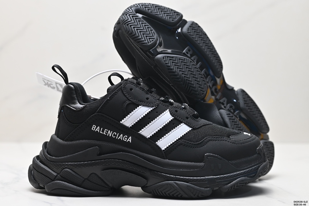 Adidas Originals x Balenciaga巴黎世家 Triple S 涤纶织物皮革 712764 W2FW1 1004