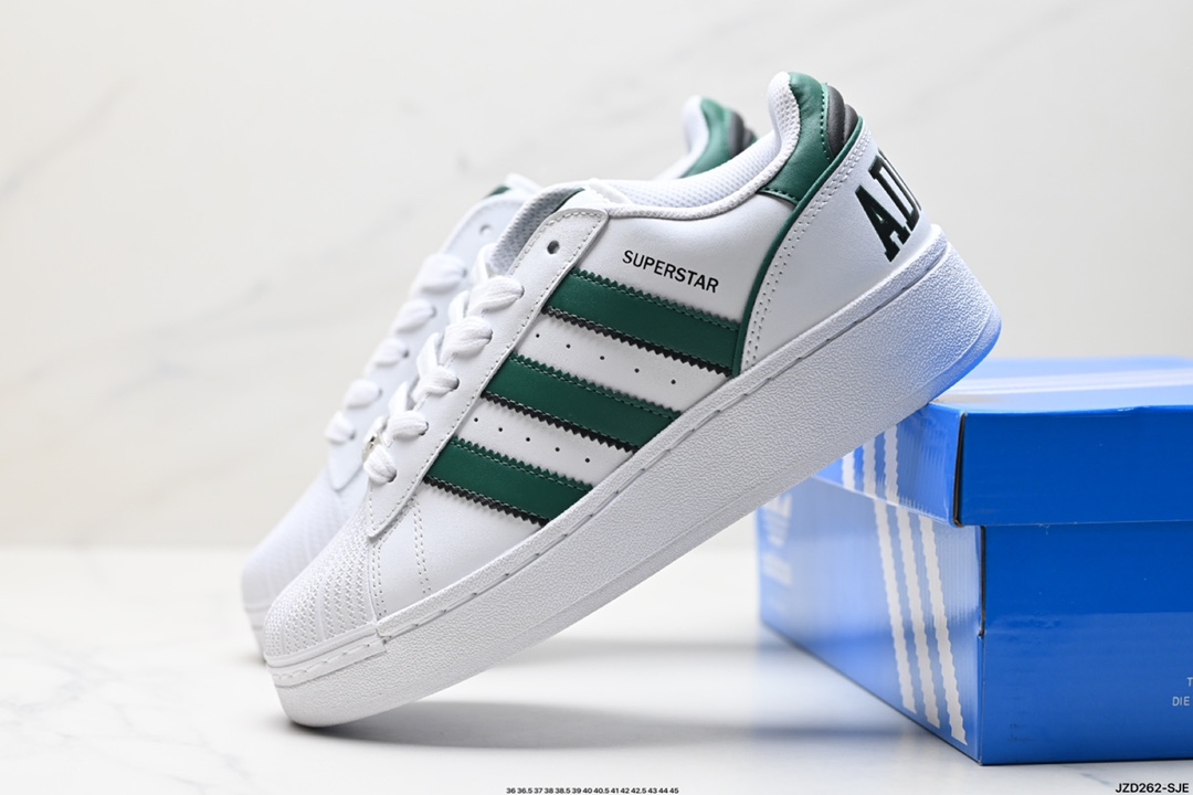 Adidas Originals Superstar XLG T贝壳头系列低帮厚底松糕经典百搭休闲运动板鞋 IE0760