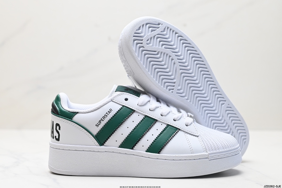 Adidas Originals Superstar XLG T贝壳头系列低帮厚底松糕经典百搭休闲运动板鞋 IE0760