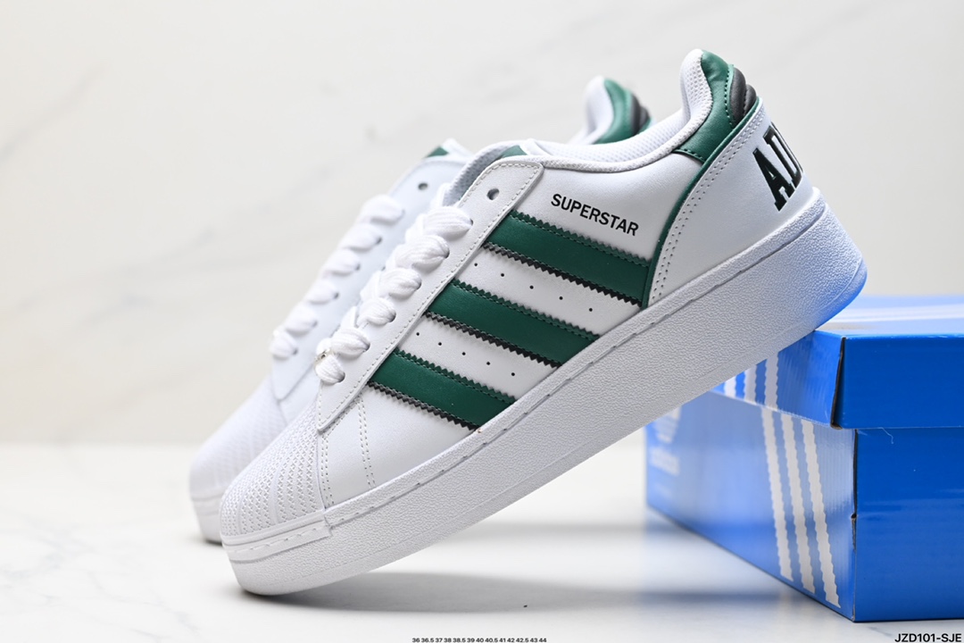 Adidas Originals Superstar XLG 贝壳头系列低帮厚底松糕经典百搭休闲运动板鞋 IG9777