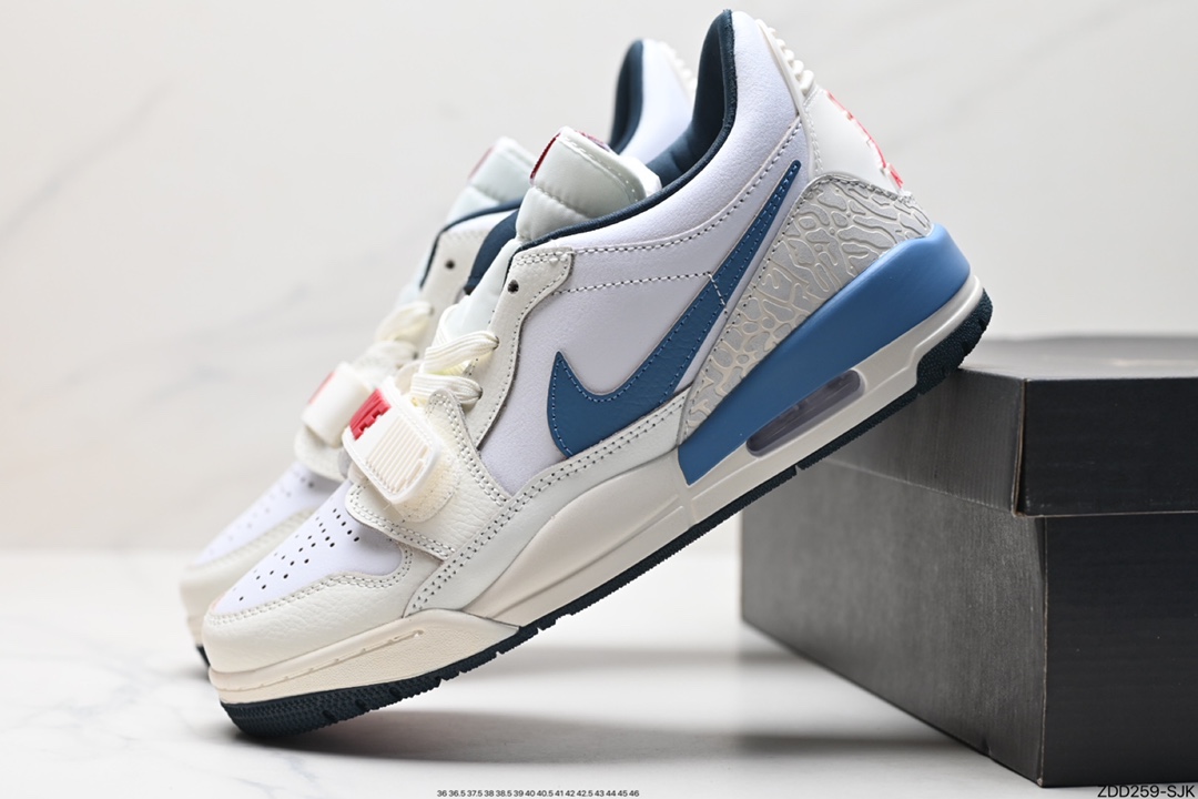 三合一最强合体 多种新配色回归!耐克Nike Air Jordan Legacy 312 Low”White/Grey Fog/Blue/Red“乔丹最强三合一混合版本低帮文化休闲运动篮球鞋 HM3709-141