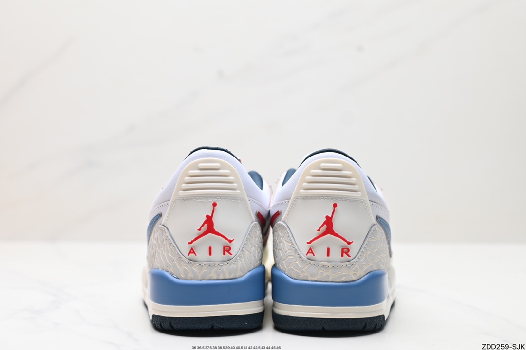 三合一最强合体 多种新配色回归!耐克Nike Air Jordan Legacy 312 Low”White/Grey Fog/Blue/Red“乔丹最强三合一混合版本低帮文化休闲运动篮球鞋 HM3709-141