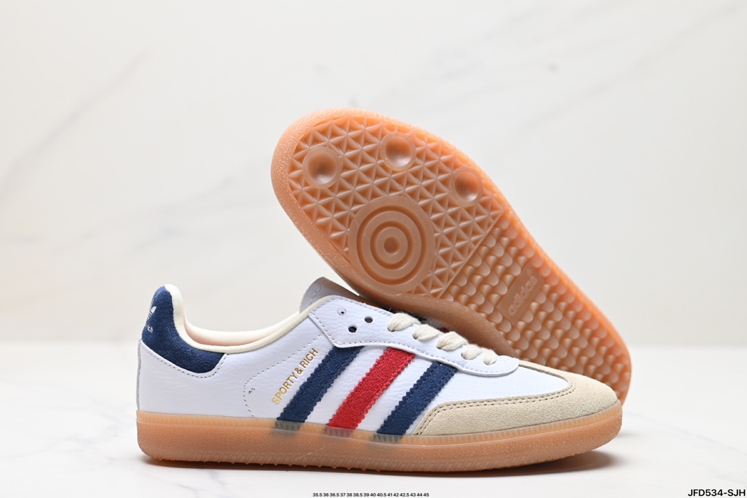 阿迪达斯三叶草Adidas Originals Samba OG Sporty&Rich桑巴舞运动板鞋 IH8338