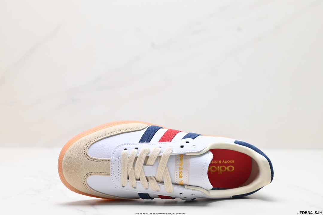 阿迪达斯三叶草Adidas Originals Samba OG Sporty&Rich桑巴舞运动板鞋 IH8338