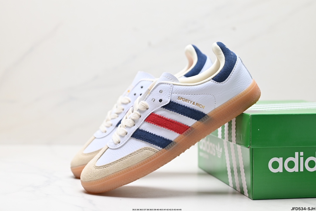 阿迪达斯三叶草Adidas Originals Samba OG Sporty&Rich桑巴舞运动板鞋 IH8338