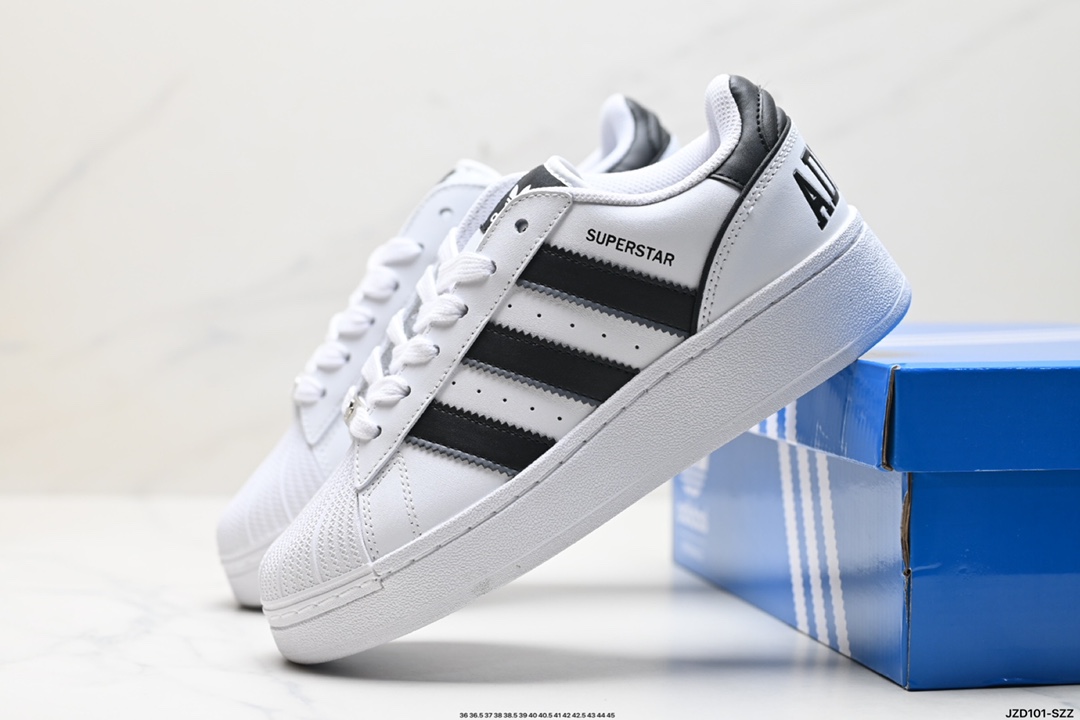 Adidas Originals Superstar XLG T贝壳头系列低帮厚底松糕经典百搭休闲运动板鞋 IE0011