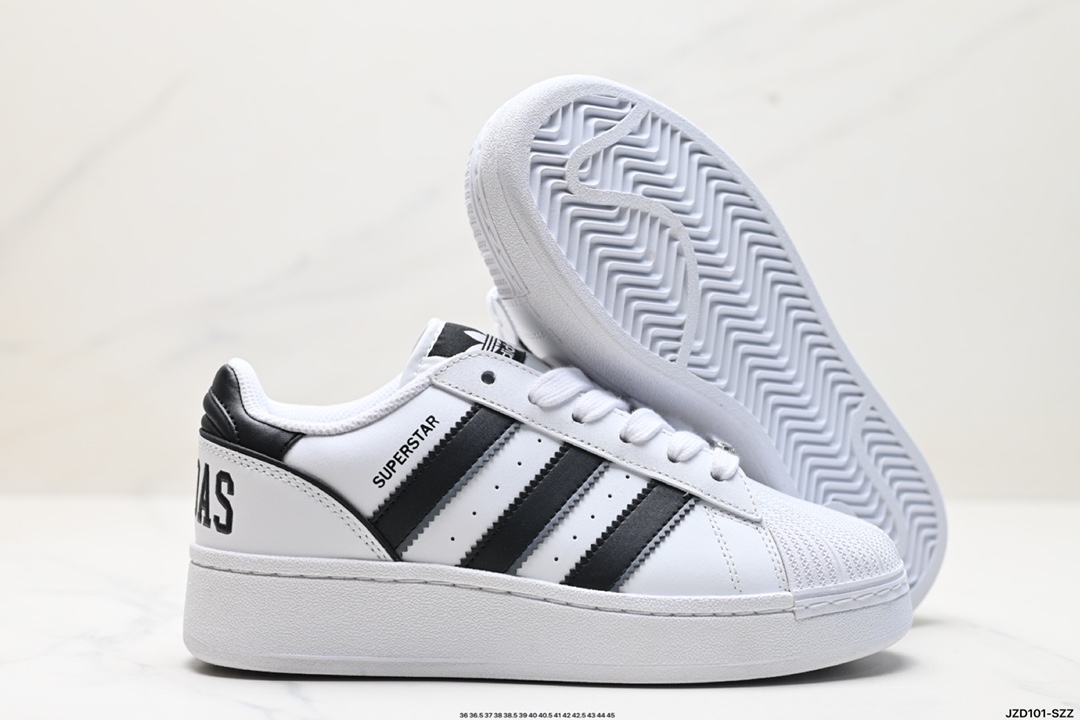 Adidas Originals Superstar XLG T贝壳头系列低帮厚底松糕经典百搭休闲运动板鞋 IE0011