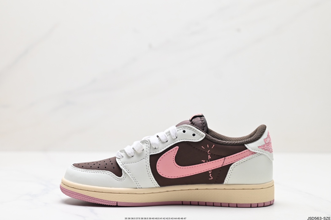 AJ1倒勾Travis Scott x Air Jordan 1 ” Reverse Mocha “ AJ1乔1 TS 闪电倒钩 低帮文化篮球鞋 DZ4137-206