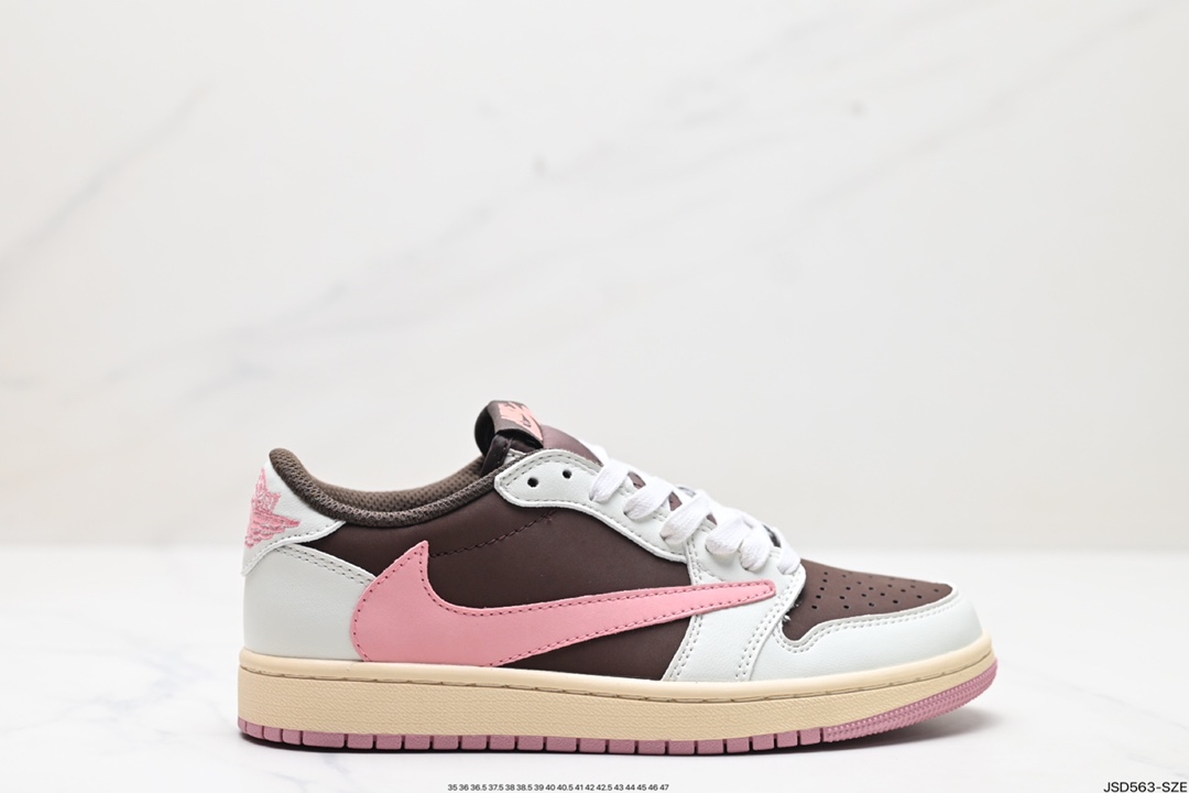 AJ1倒勾Travis Scott x Air Jordan 1 ” Reverse Mocha “ AJ1乔1 TS 闪电倒钩 低帮文化篮球鞋 DZ4137-206