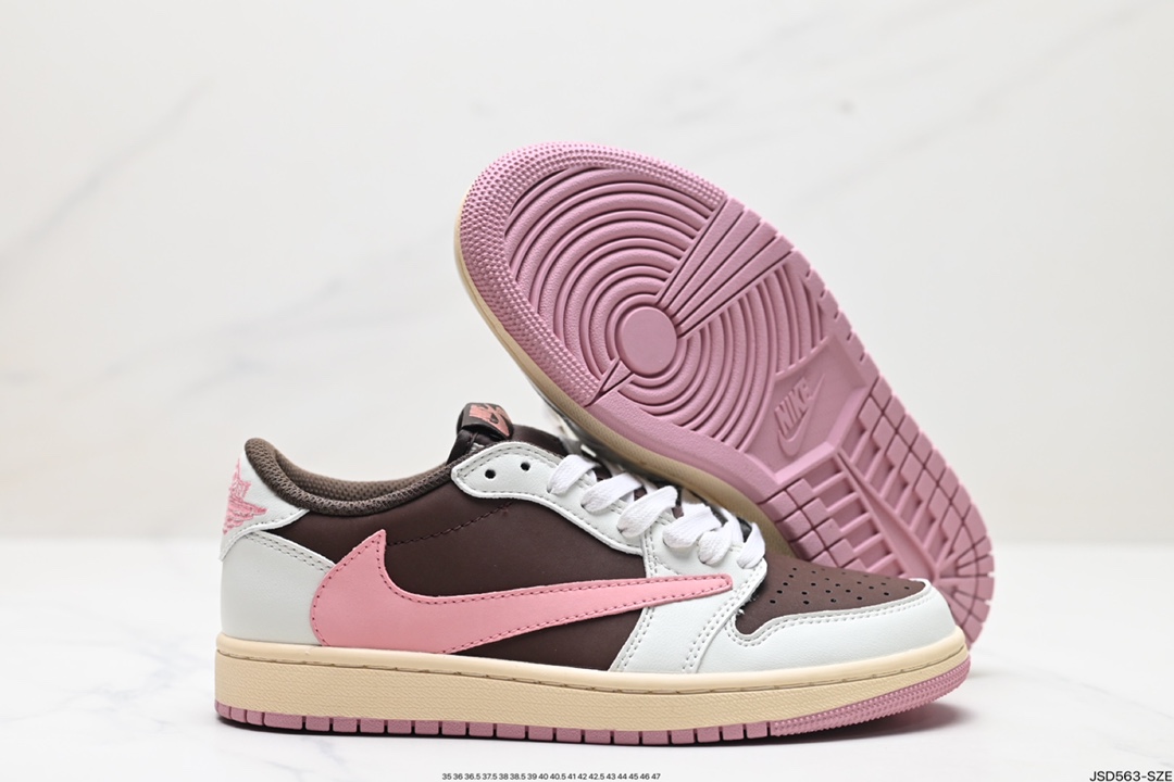 AJ1倒勾Travis Scott x Air Jordan 1 ” Reverse Mocha “ AJ1乔1 TS 闪电倒钩 低帮文化篮球鞋 DZ4137-206