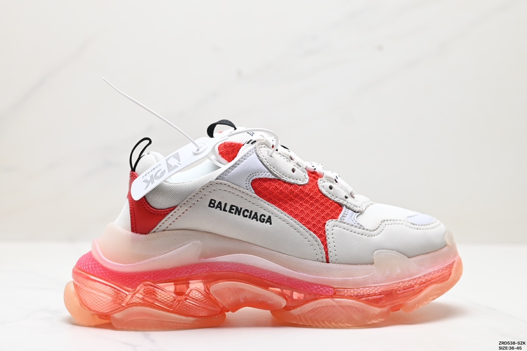 Balenciaga巴黎世家 Triple S Clear Sole涤纶织物皮革 544351 W09E1 9000