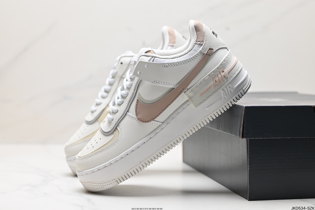 耐克NIKE WMNS Air Force 1 Shadow全新少女系解构主义设计马卡龙空军一号百搭板鞋 CI0919-115