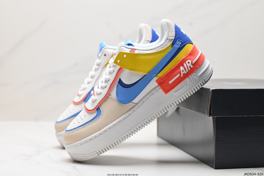 耐克NIKE WMNS Air Force 1 Shadow全新少女系解构主义设计马卡龙空军一号百搭板鞋 CI0919-115