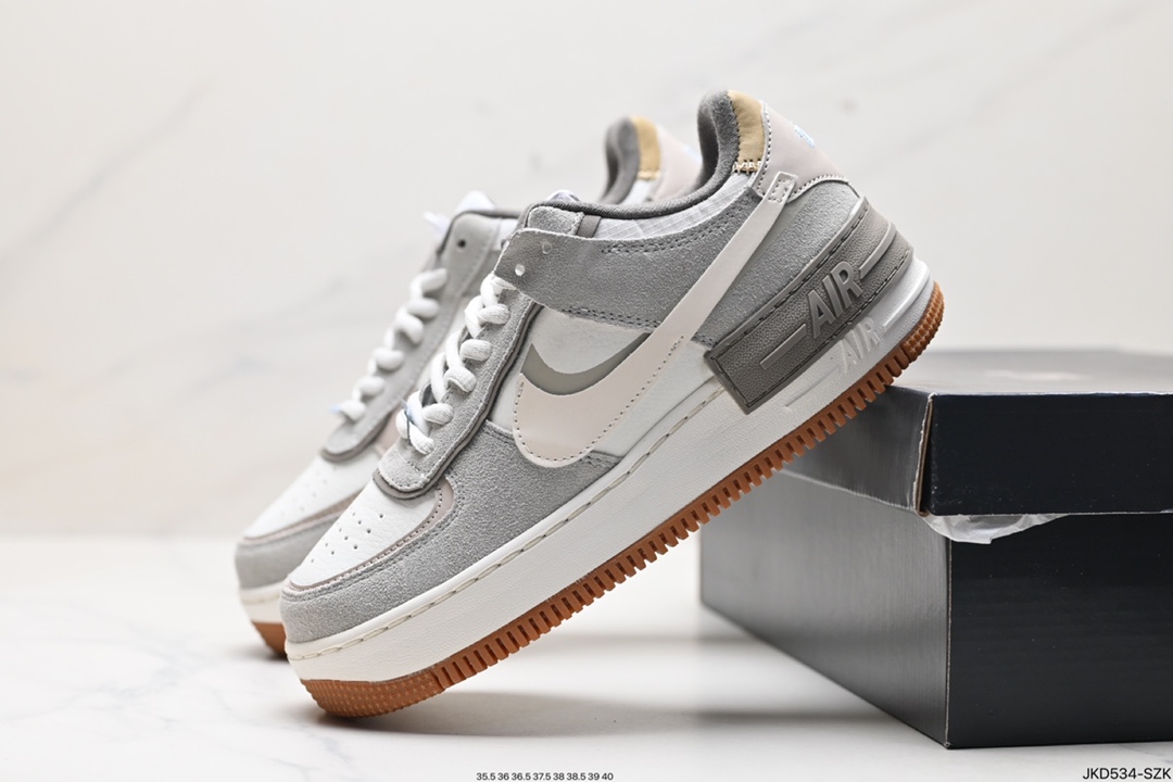 耐克NIKE WMNS Air Force 1 Shadow全新少女系解构主义设计马卡龙空军一号百搭板鞋 CI0919-115