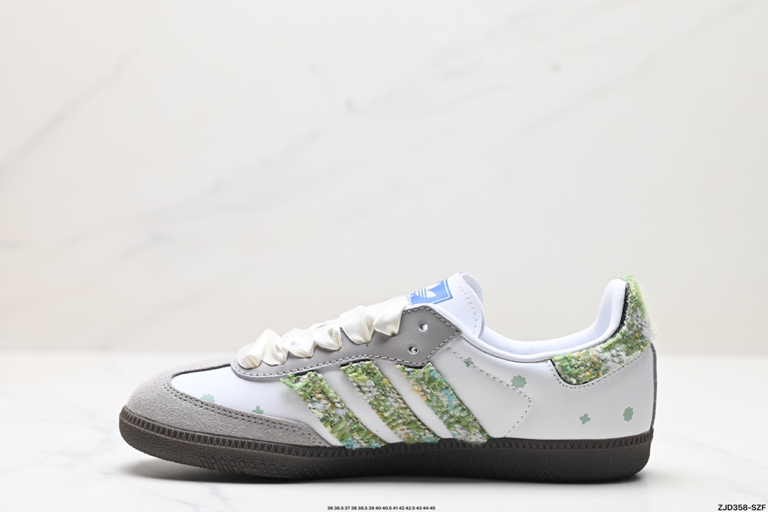 阿迪达斯三叶草Adidas Originals Samba OG 桑巴舞系列绅士德训足球风百搭低帮休闲运动板鞋 B75806