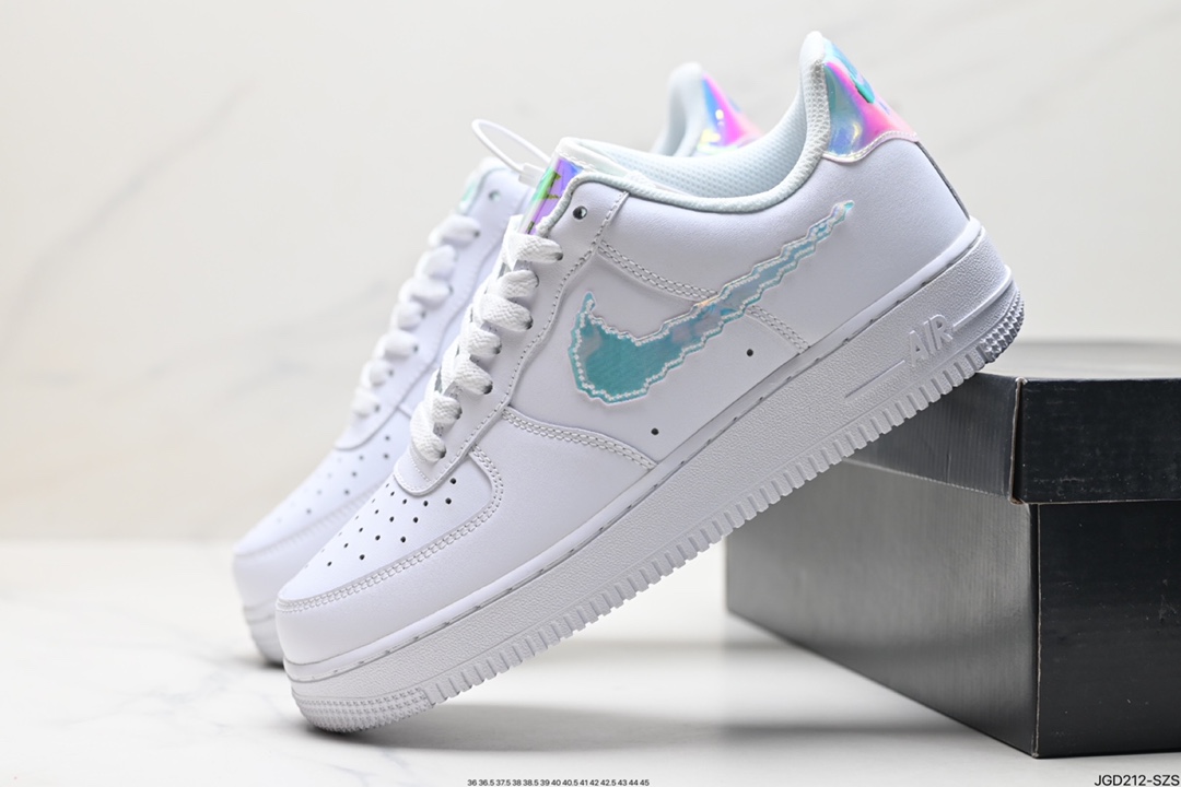 Nike Air Force 1’07 LV8 七彩镭射 空军一号低帮运动休闲板鞋 CV1699-100