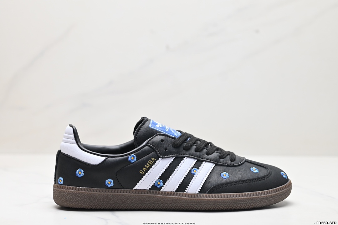 阿迪达斯三叶草Adidas Originals Samba OG 桑巴舞系列绅士德训足球风百搭低帮休闲运动板鞋 IF4398