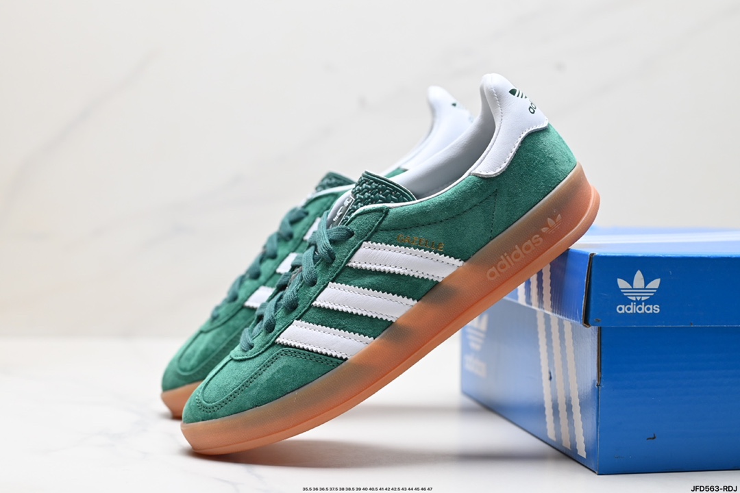 adidas Originals Gazelle INdoor 三叶草休闲防滑耐磨低帮板鞋 IG1596