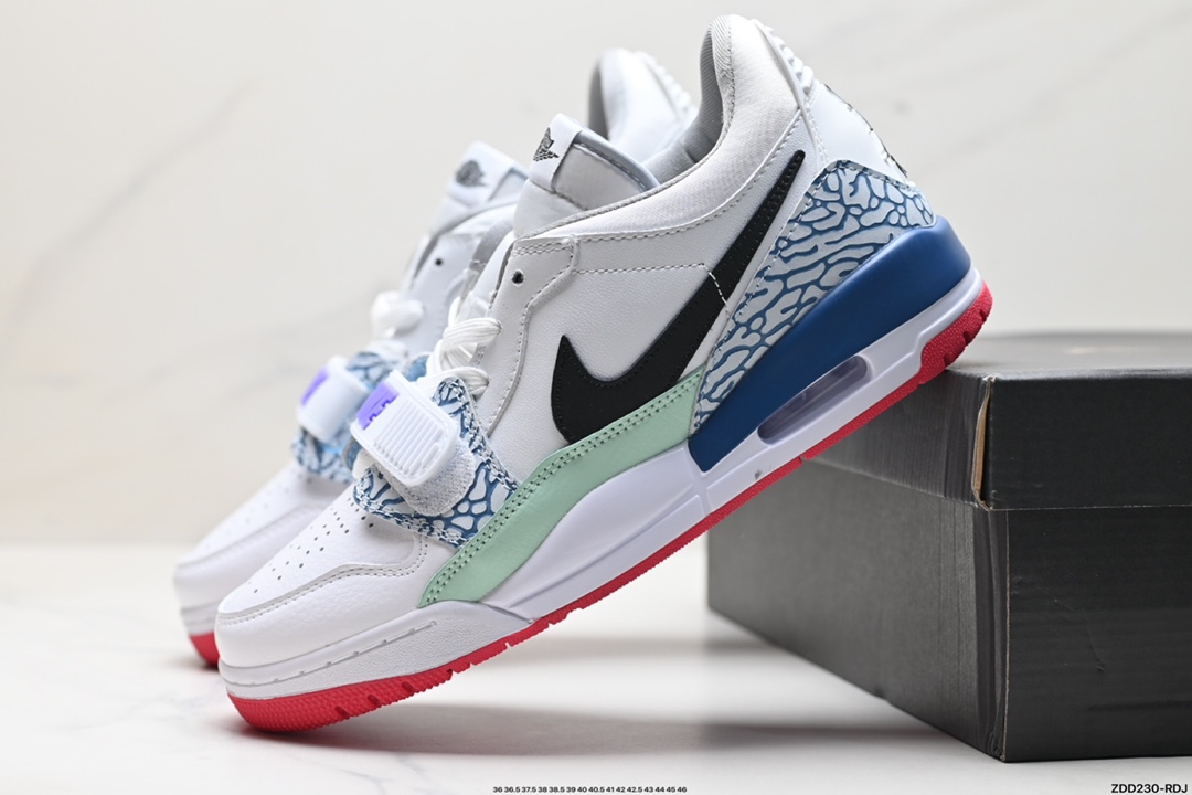 耐克Nike Air Jordan Legacy 312 Low”White/Grey Fog/Blue/Red“乔丹最强三合一混合版本低帮文化休闲运动篮球鞋 HF0747-151