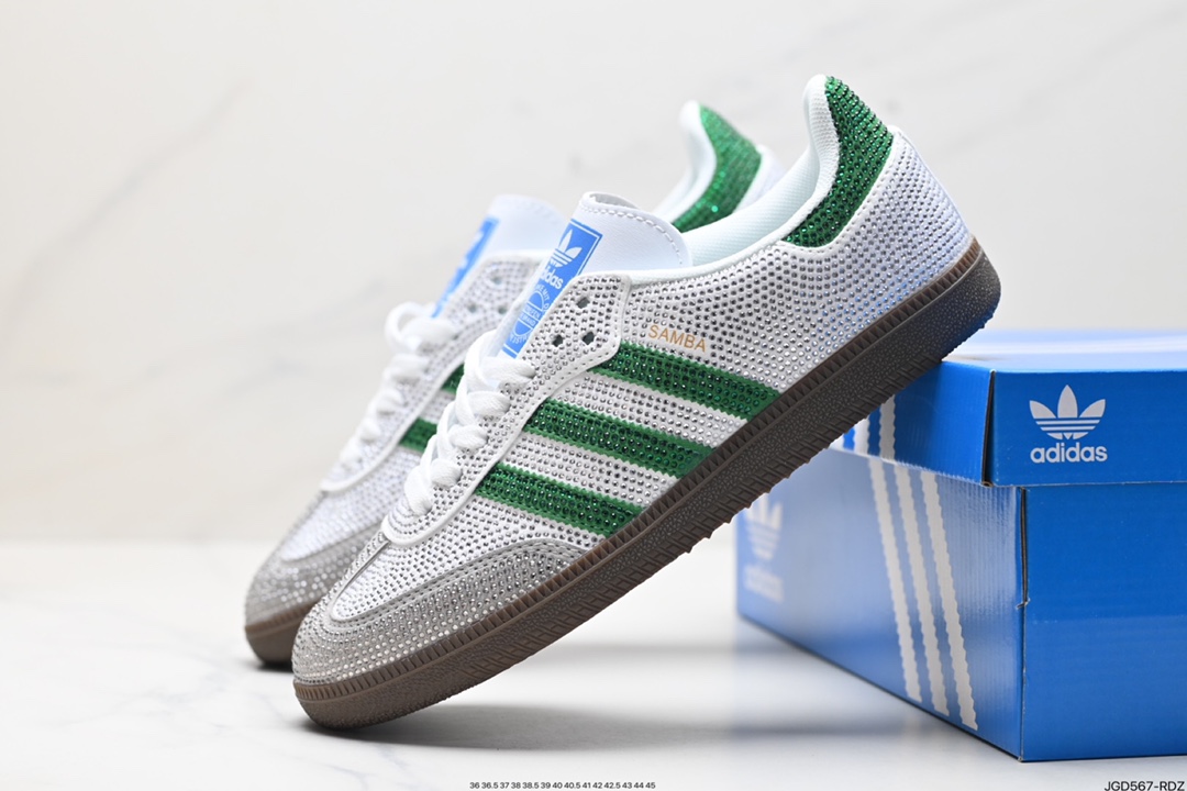 阿迪达斯三叶草Adidas Originals Samba OG 桑巴舞系列绅士德训足球风百搭低帮休闲运动板鞋 B75806