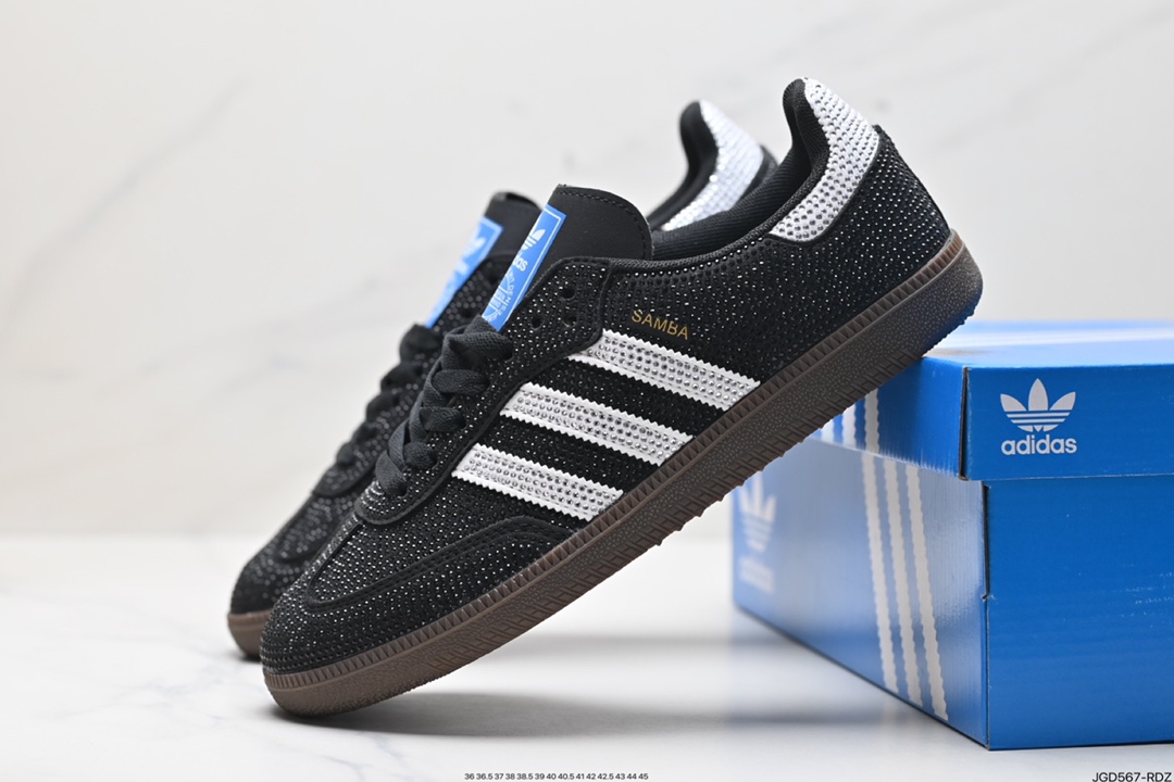 阿迪达斯三叶草Adidas Originals Samba OG 桑巴舞系列绅士德训足球风百搭低帮休闲运动板鞋 B75806