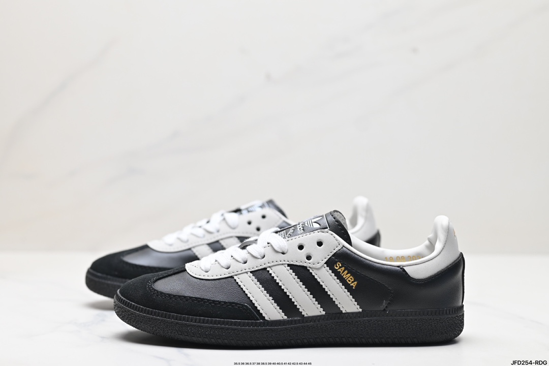 阿迪达斯三叶草Adidas Originals Samba OG 桑巴舞系列绅士德训足球风百搭低帮休闲运动板鞋 JP5302