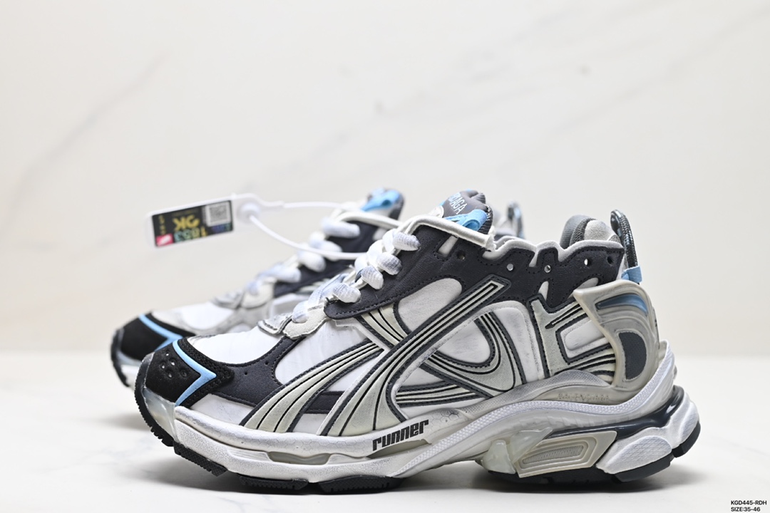 巴黎世家BALENCIAGA Runner Sneaker”Grey/Black/Blue/Red“慢跑鞋 772767 W3RNY 0623