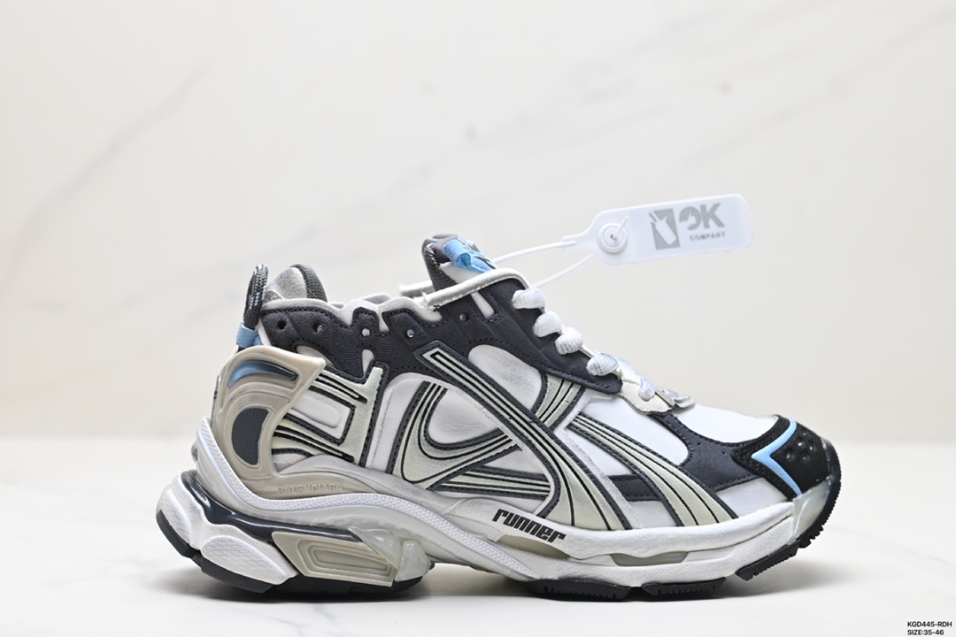 巴黎世家BALENCIAGA Runner Sneaker”Grey/Black/Blue/Red“慢跑鞋 772767 W3RNY 0623