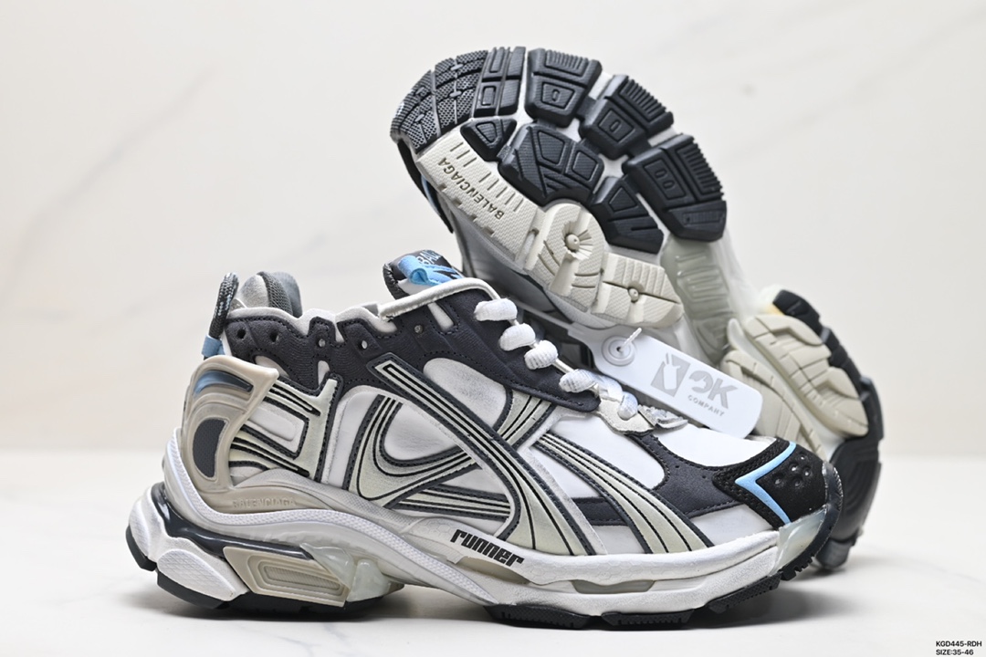 巴黎世家BALENCIAGA Runner Sneaker”Grey/Black/Blue/Red“慢跑鞋 772767 W3RNY 0623