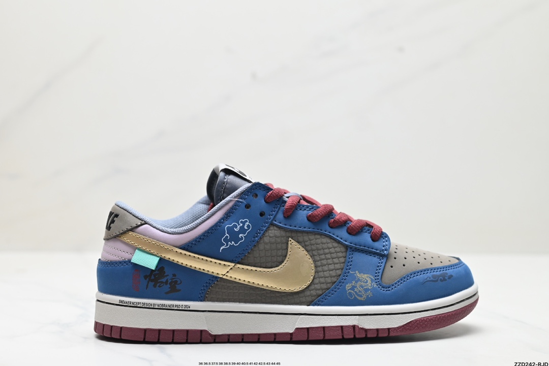 Nike Dunk Low 黑神话悟空 祥云龙纹 复古百搭 低帮板鞋男女球鞋 高端定制  DD1391-100