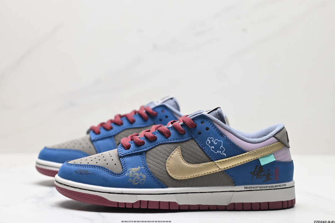 Nike Dunk Low 黑神话悟空 祥云龙纹 复古百搭 低帮板鞋男女球鞋 高端定制  DD1391-100