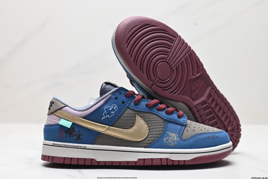 Nike Dunk Low 黑神话悟空 祥云龙纹 复古百搭 低帮板鞋男女球鞋 高端定制  DD1391-100