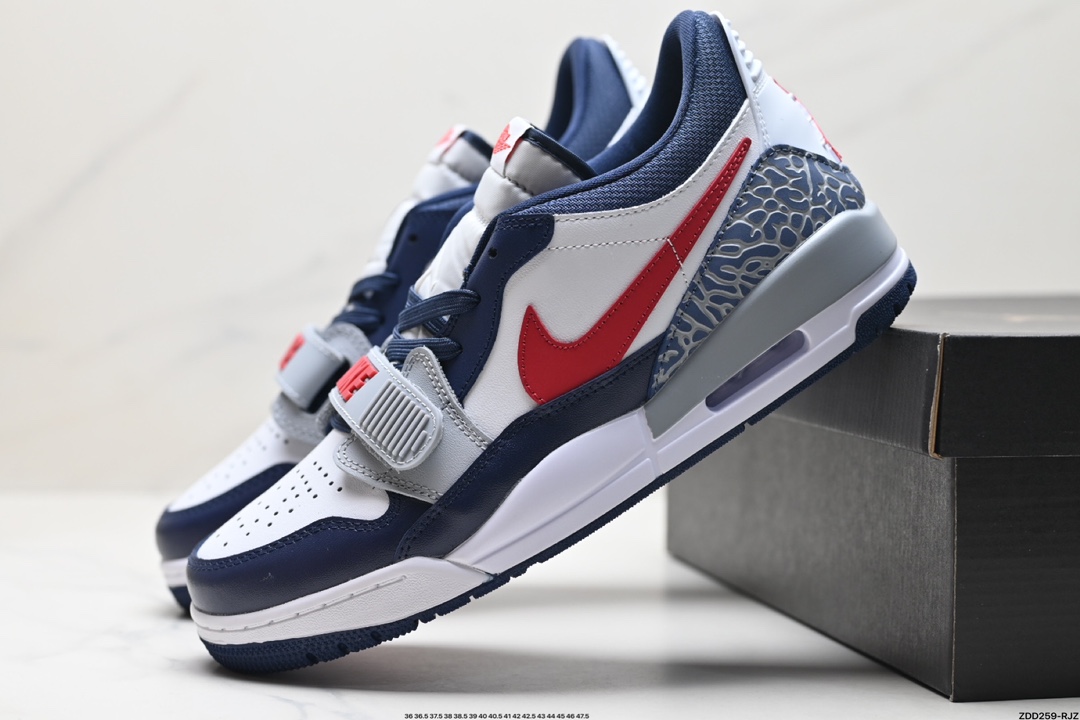 三合一最强合体，多种新配色回归!耐克Nike Air Jordan Legacy 312 Low”Whit Grey Fog/Blu Red“乔丹篮球鞋  CD7069-164