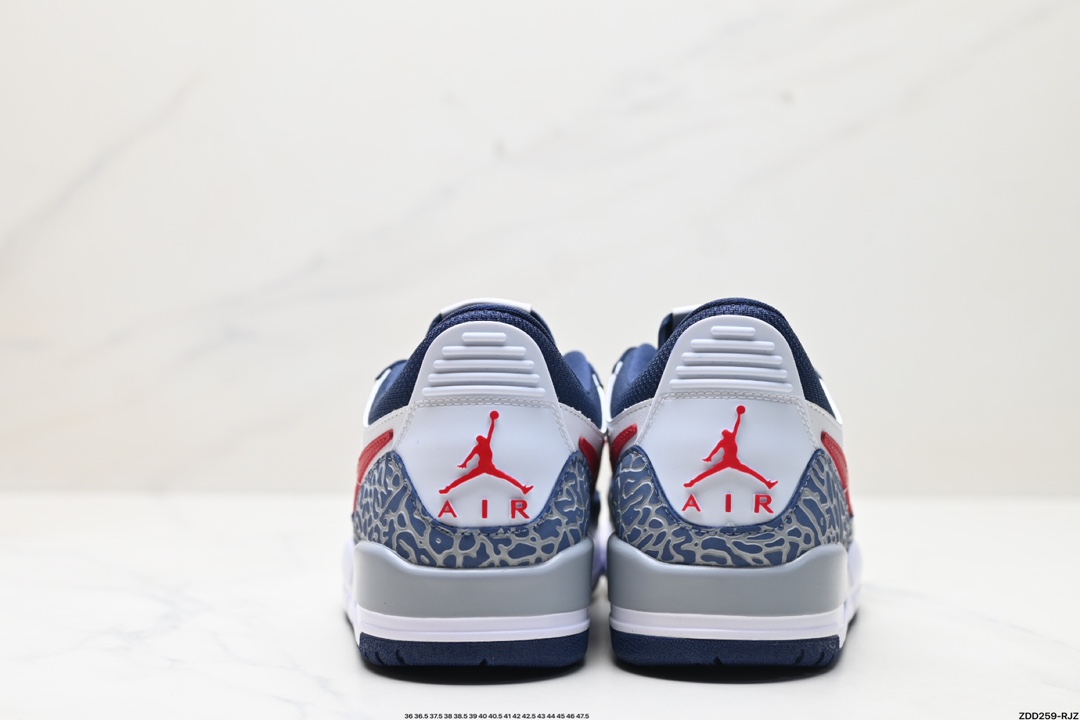 三合一最强合体，多种新配色回归!耐克Nike Air Jordan Legacy 312 Low”Whit Grey Fog/Blu Red“乔丹篮球鞋  CD7069-164